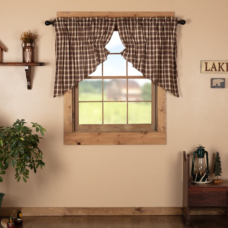 Loon Peak® Lined Swag Cotton Kitchen Curtain | Wayfair